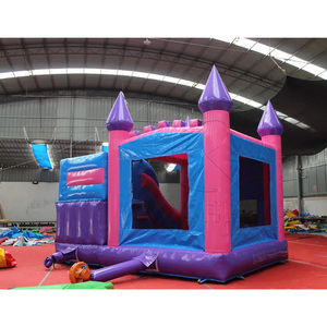 Castillo Inflable Comercial de PVC Personalizado para Niños, con Tobogán, Color Rosa, para Uso Doméstico - Product Image 3