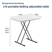 Table pliante en PVC moulé par soufflage, chaise d'extérieur, banc domestique simple et portable, réglable en hauteur, moderne et minimaliste