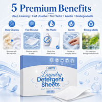 Échantillon Gratuit JIETI 30 Feuilles 60 Lavages Feuilles de Lessive OEM ODM Écologiques Vente en Gros Pack Direct Usine UE