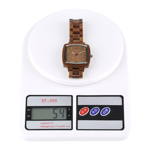 Orologio al quarzo minimalista semplice creativo orologio in noce Set regalo quadrato di lusso coppia orologi per gli amanti - Product Image 4