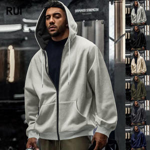 RUIQUWIN 2026 Vente Chaude – Sweat à Capuche Zippé Homme Grande Taille, Couleur Unie, Veste Décontractée Respirante à Séchage Rapide pour Sport et Fitness, Coupe Oversize - Product Image 1