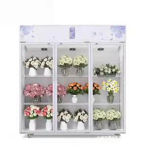 꽃 신선한 유지 진열장을 위한 3 개의 문 꽃 냉장고 전시 내각 꽃 전시 냉각기