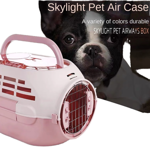 Sacs à dos de <span class=keywords><strong>transport</strong></span> pour animaux de compagnie en plastique écologique avec puits de lumière, bols à nourriture et cages à air, fermeture à bouton d'une capacité de 15kg pour chiens et chats - Product Image 3