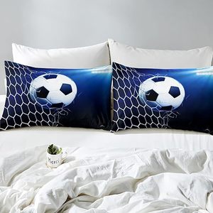 3D Printed Soccer <strong>Bedding</strong> Fitted Sheet <strong>Football</strong> and the Soccer Ball Decor Bed Sheet Set for Kids Boys Girls Youth Sports Theme - Product Image 5