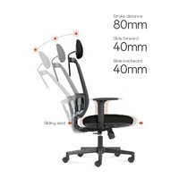 Chaise de bureau ergonomique de luxe moderne Coussin de siège confortable Appui-tête Fauteuil de direction en maille
