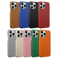Étui rigide durable pour téléphone portable, en cuir véritable personnalisé, doublure en microfibre, imperméable, antichoc, anti-empreintes digitales