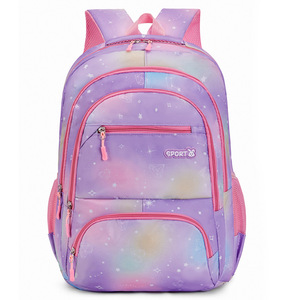 Cute <b>Lightweight</b> <b>Backpack</b> For Girls And Boys Elementary To Junior High School 15 Inches Macaron Colors Geometric Pattern - Product Image 5