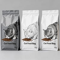 Nouveaux sacs d'emballage personnalisés à fermeture éclair refermable pour aliments pour animaux de compagnie, sacs en plastique à fond plat