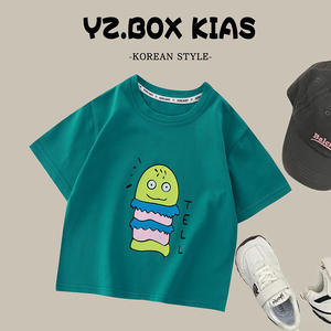 Nuova T-shirt Estiva a Maniche Corte per Bambini e Bambine, Top Sottile in Cotone con <span class=keywords><strong>Stampa</strong></span> Cartoon, Abbigliamento per Bambini di Taglia Media e Grande, Vendita all'Ingrosso - Product Image 5