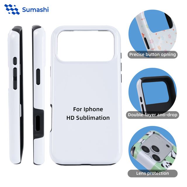 Custom Sublimation Coated Phone Case PC+TPU 2-in-1 3D Printed Glossy Cover Low MOQ for iPhone 17 Pro Max Samsung S25