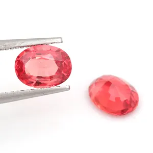 Padparadscha orange pink color Oval cut Beautiful loose stone luxury custom jewelry Lab Grown Gemstones Stone diamond