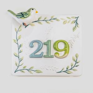 Petit numéro de <span class=keywords><strong>maison</strong></span> en céramique personnalisé haut de gamme pour l'extérieur, décoration de porte d'entrée résidentielle pour cour - Product Image 1