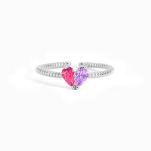 Anel de Amor Personalizado em Forma de Coração em Aço Inoxidável com Revestimento em Ouro Rosa para Homens e Mulheres, Presente de Casamento Memoriais, Anel Personalizado Ajustável - Product Image 6