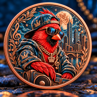 Pièce de monnaie commémorative en cuivre pur 999 de 5 oz, motif animal cardinal du Nord, pour collection de faune, cadeau souvenir personnalisé en boîte artisanale