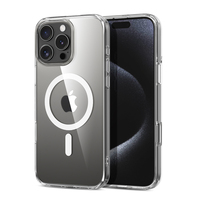 Vente en gros étui de téléphone portable antichoc de luxe transparent en TPU + PC anti-jaune logo personnalisé étui magnétique iPhone16pro pour téléphone portable