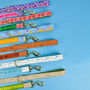 MIDEPET luxe impression concepteur motif chien <span class=keywords><strong>laisse</strong></span> 5ft Long avec alliage Polyester rubans nouvel an saint valentin cadeau personnalisé - Product Image 2