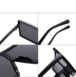 De sombras mujer gafas de sol de moda negro cuadrado gafas grandes marco gafas de sol Vintage Retro gafas Unisex oculos feminino - Product Image 4