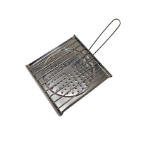 Grille de cuisson carrée multifonction pour viande et saucisses, en acier inoxydable 430, avec poignée en plastique