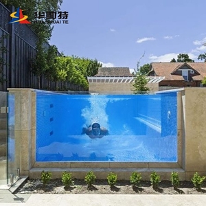 Huashuaite 50Mm 60Mm 80Mm 100Mm Tôi Hình Dạng Polycarbonate <span class=keywords><strong>Acrylic</strong></span> Phân Vùng Hồ Bơi Tấm Tường Cho Hồ Bơi - Product Image 4