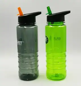 Günstiger Preis Kunststoff Sport Wasser flasche Stroh flasche benutzer definierte Logo