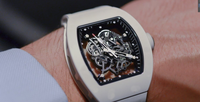 Reloj de Cerámica Blanco RM 055 Edición Watson, Esfera Transparente, Reloj de Pulsera Deportivo de Lujo para Hombre