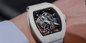 RM 055 White Ceramic Watch Watson Edition Skeleton Transparent Dial Luxury Sport Wristwatch for Men - Product Image 4