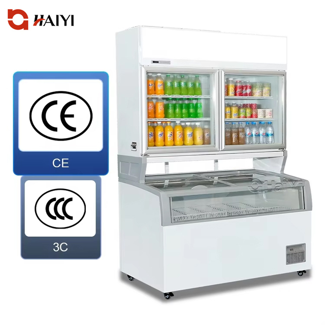 Refrigerated Freezer Drinks Vegetables Fruit Frozen Food Showcase Refrigerator Cabinet Freezer