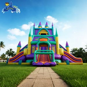 Lilytoys Groothandel Inflat Springen Gigantische Opblaasbare Bounce Huis Commercieel Springkasteel Met Glijbaan Combo - Product Image 2