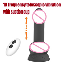 Großhandel Flüssiges Silikon Teleskop-Dildo Künstlicher Penis Realistischer Dildo Sexspielzeug Ferngesteuerter Stoß-Vibrator für Frauen