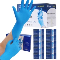 1000 unités/boîte, gants d'examen médicaux jetables en nitrile, sans poudre, sans latex, pour hôpital, clinique, dentisterie, alimentation