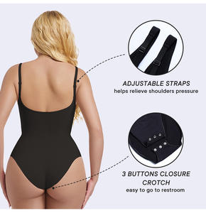 Body moldeador de nailon de alta compresión para esculpir el cuerpo Ultra delgado sin espalda Tanga moldeador de cuerpo para mujeres Control de barriga - Product Image 3