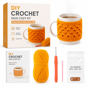 Copri Tazza all'Uncinetto Fatto a Mano, Copertura Termica per Tazza, Scaldacaffè Isolante, Porta Tumbler Personalizzabile con Logo, Regalo - Product Image 1