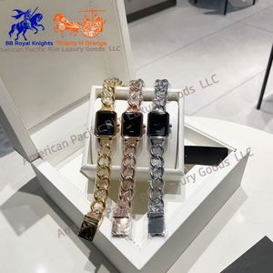 Montres-bracelets automatiques mécaniques à quartz de luxe pour femmes avec élégants cristaux en strass et diamants, montres simples en alliage, idéales comme cadeau - Product Image 1