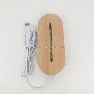 بيع بالجملة طاولة محفورة Rgb لوحة أكريليك سادة سادة خشبي <span class=keywords><strong>Led</strong></span> مصباح مكتب بيضاوي - Product Image 5