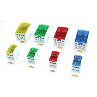 Bloque de terminales para carril DIN UKK 80A/125A/160A/250A/400A, caja de distribución, una entrada y varias salidas, caja de conexiones unipolar, conector de cable