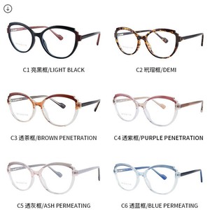 Monture de lunettes œil-de-chat Tr90, protection anti-lumière bleue, monture complète unisexe en acétate, modèle Tr87192 - Product Image 5