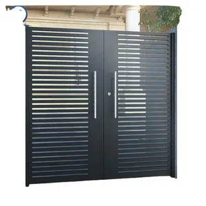 Prima Factory direct wrought iron aluminium gate design courtyard doors swing patio steel gate for villa house