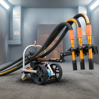 Robot de sablage télécommandé, robot chenillé magnétique, sablateurs industriels pour surfaces verticales, pour les réservoirs et les coques de navires de grande taille