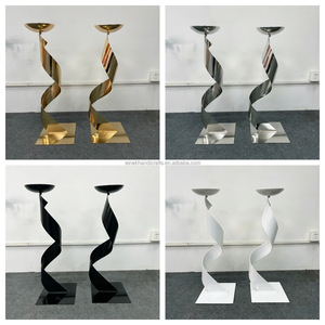 Soporte de Flores Negro Moderno de Gran Venta para Bodas, Decoración de Mesa Principal y Guía de Pasillo, Adorno Nupcial - Product Image 1