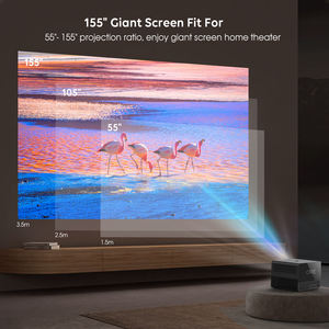 Mini <span class=keywords><strong>projecteur</strong></span> intelligent 1200 ANSI/Google <span class=keywords><strong>TV</strong></span>/4K pris en charge, 12000 lumens, Android 11, portable, <span class=keywords><strong>projecteur</strong></span> de cinéma à domicile en extérieur, commande vocale - Product Image 5