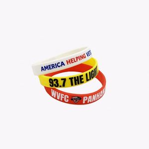 Custom Logo Ink Printing Colorful Rubber No Minimum Quantity Football Silicone <b>Wristband</b> - Product Image 5