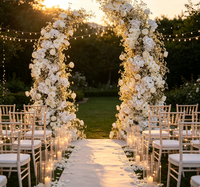 Arche de fleurs artificielles blanches en gros, arrangement floral de haute qualité pour la décoration de scènes de mariage, de propositions de mariage et de fêtes