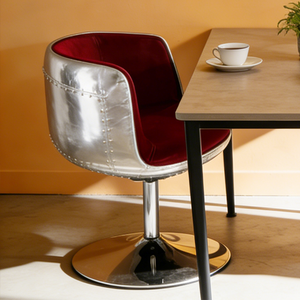 Chaises <span class=keywords><strong>de</strong></span> <span class=keywords><strong>bar</strong></span> pivotantes <span class=keywords><strong>de</strong></span> style <span class=keywords><strong>industriel</strong></span> LOFT en cuir véritable et aluminium <span class=keywords><strong>de</strong></span> haute qualité pour salle à manger, café, tabouret - Product Image 3