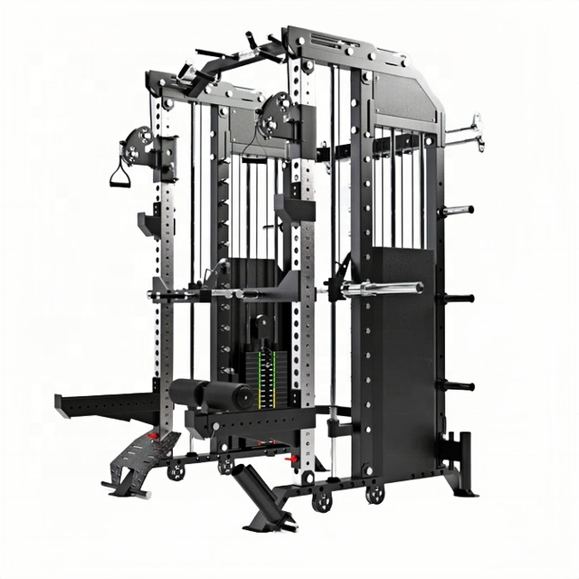 Commercial Multifunction Gym Fitness Equipment Smith Trainer Machine with Cable Crossover for Gym Fitness Equipment