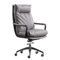 Chaise de bureau en cuir Ouyi, dossier confortable, réglable, style italien, modèle 710, pour patron, exécutif, domicile