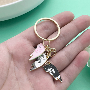 Tricolor <b>Cat</b> Keychain Zinc Alloy 3D Shape Portable Jewelry Accessory For Creative DIY <b>Gifts</b> - Product Image 2