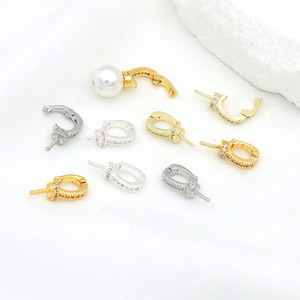 Cierre de colgante chapado en oro de 14k con incrustaciones de diamantes y diseño de perla y ojal, cierre versátil para pulseras. - Product Image 3