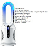 Ventilateur électrique portable de bureau 1500W à chauffage rapide en céramique PTC, avec minuterie et oscillation, interrupteur anti-chute au bas.