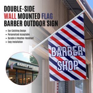 Drapeau <span class=keywords><strong>de</strong></span> Barbier Double Face Robuste à Fixation Murale pour Publicité Extérieure - Product Image 5