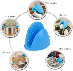 Maniques de cuisine en silicone sans BPA, résistantes à la chaleur, mini-gants de four en silicone pour la cuisson - Product Image 6